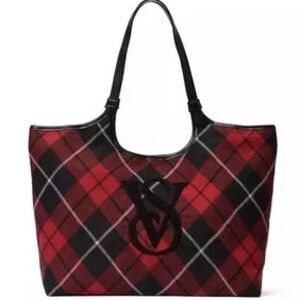 Victoria's Secret Plaid Flannel Tote Bag